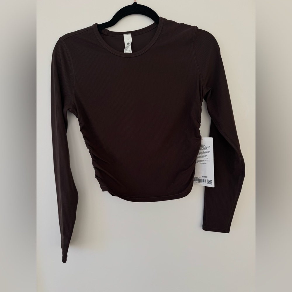 Lululemon All It Takes Brown Long Sleeve Top (ribbed nulu)